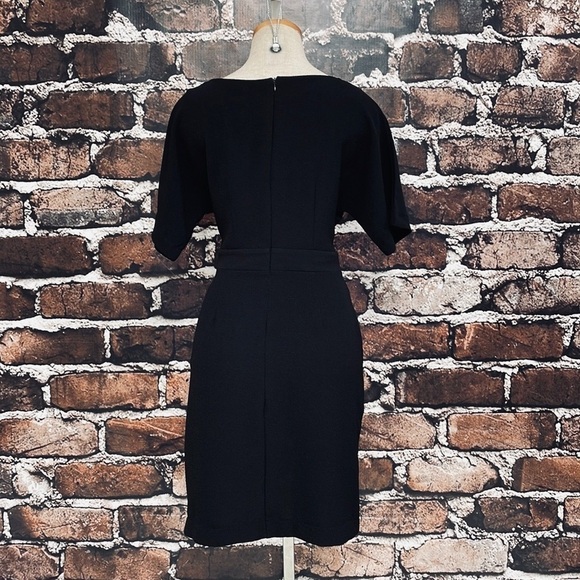 Bobeau Dress Black Tulip Hem Short Sleeves Medium Petite - Picture 7 of 13